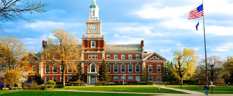 Howard University Administrative building with clock tower